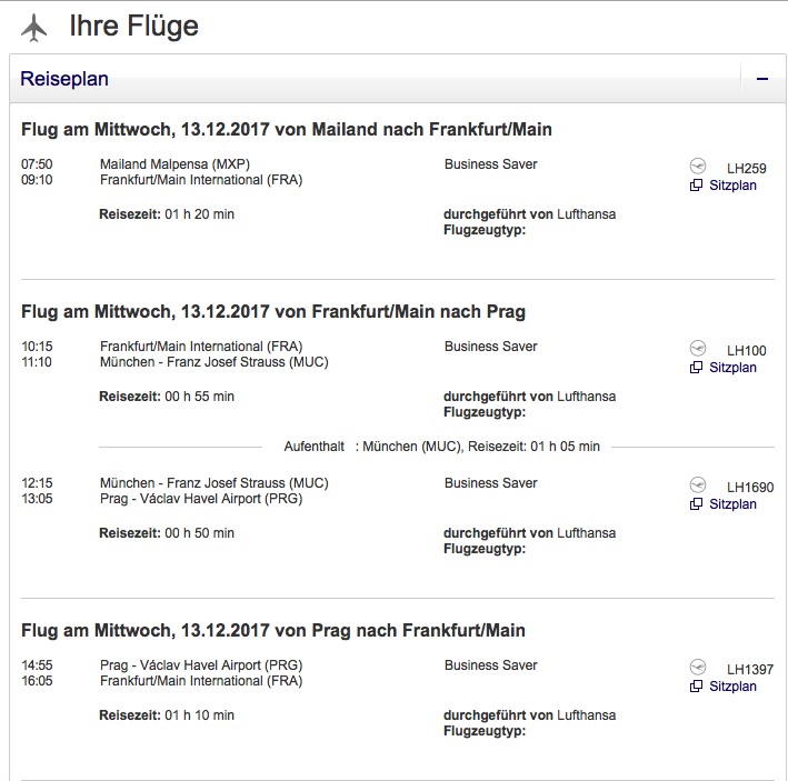 Lufthansa Business Class Mileage Run durch Europa Frankfurtflyer.de