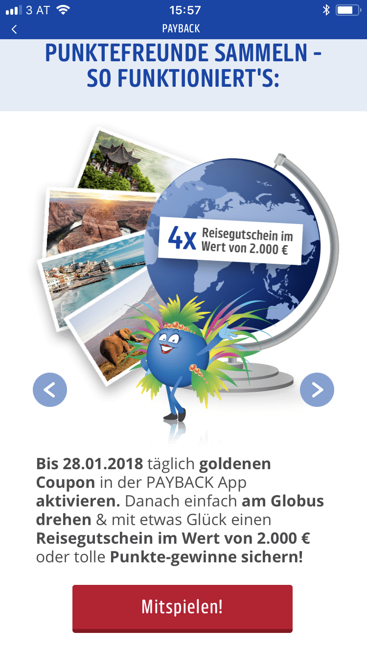 Payback app coupons werden nicht geladen