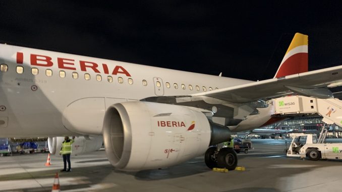 Iberia Business Class Airbus A319 Frankfurt nach Madrid -2