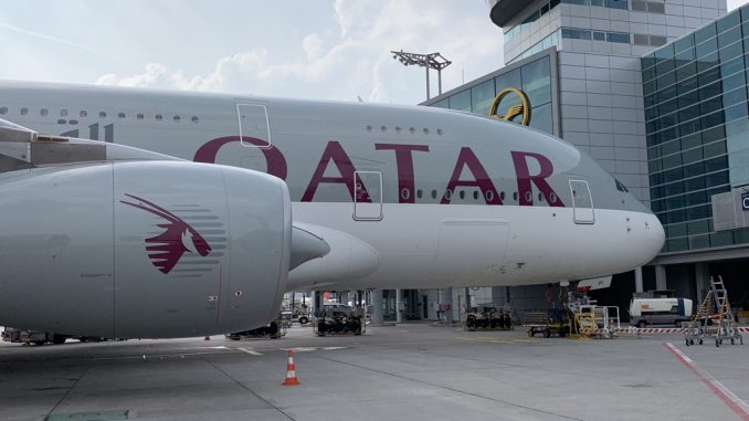 Qatar Airways Airbus A380 in Frankfurt-56
