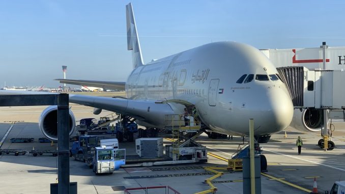Etihad Airways First Class Airbus A380 AUH-LHR-55