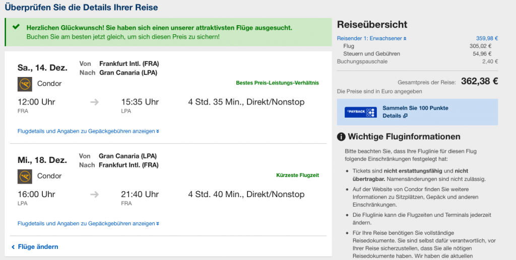 Condor Flüge sicher buchen Frankfurtflyer.de