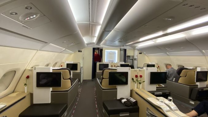 Review Lufthansa First Class Airbus A380 Hong Kong Nach