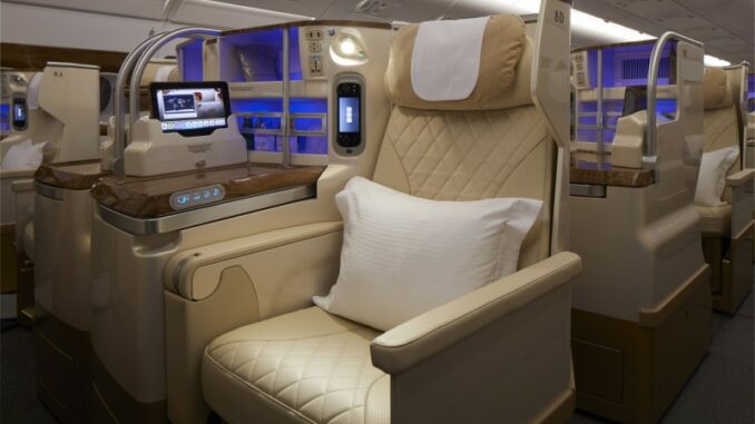 Emirates Business Class neu Airbus A380