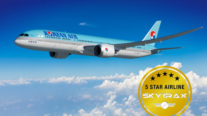 Korean Air awarded ‘5-star airline’ by Skytrax (c) Korean Air