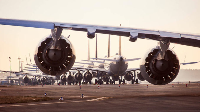 Parkende Flugzeuge