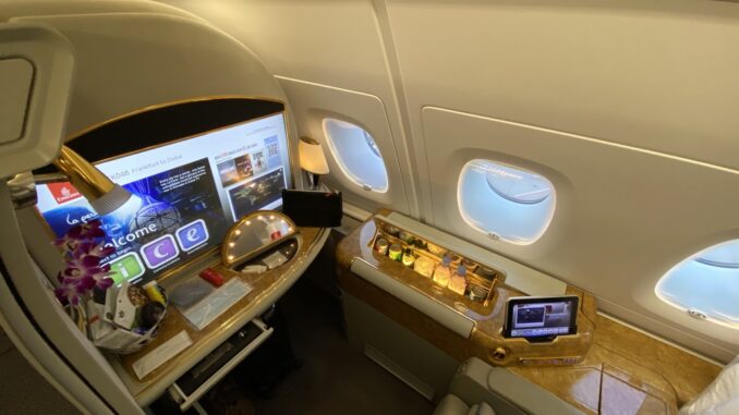 Emirates First Class A380 Juni 2021-3