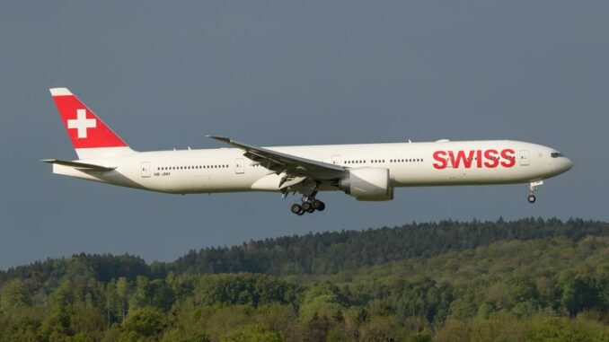 Swiss 777-300er Landung